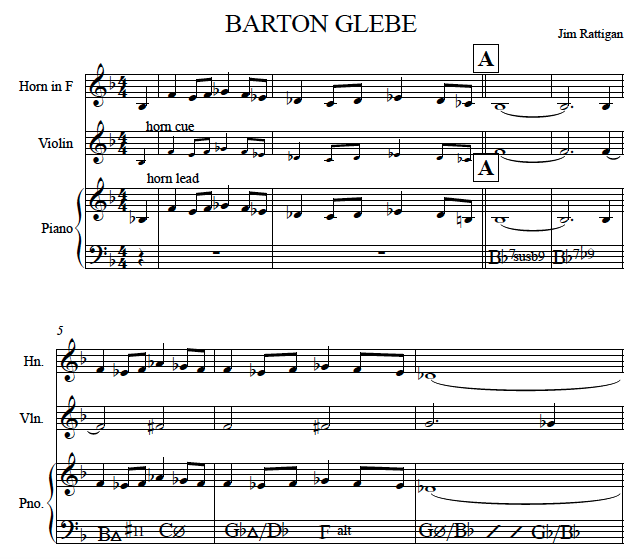 Image of Barton Glebe score written by Jim Rattigan